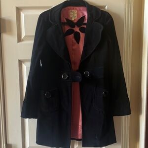 Black Coat with Pink Lining